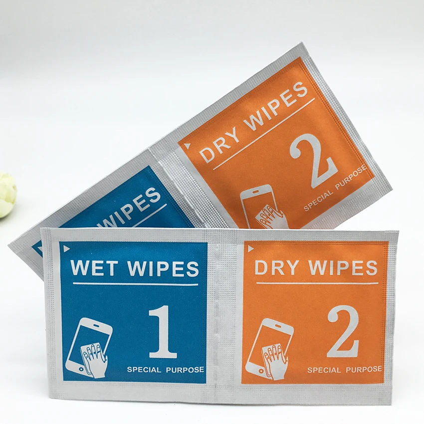 OEM ODM Low Price Electronic Screen Protector Wipes Custom Lens Wet and Dry Screen Cleaning Wipes