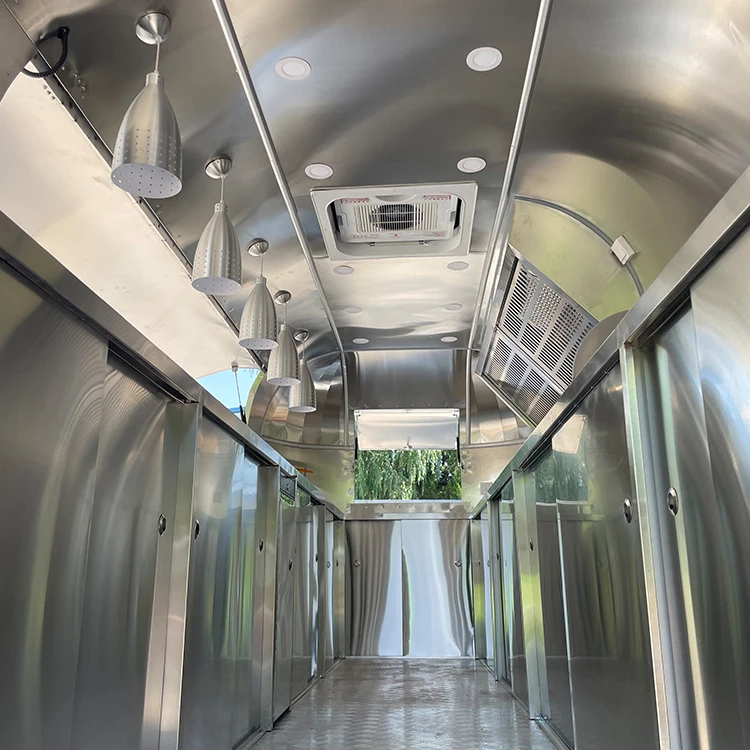 Air stream  Mobile Kitchen Fast Food Trailers Fully Equipped Custom Mobile Pizza  Hot Dog Fast Food Trucks With Full Kitchen