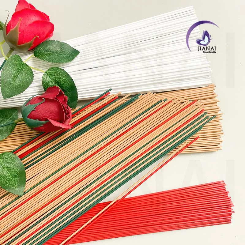 18 gauge 80 cm 50 pcs bag Paper Covered Floral wire Stems flower making wire artificial flower stem