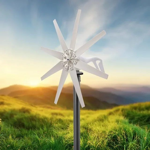 600W 12V Wind Turbine Generator Kit w/8 Blades,Wind Power Generator for Marine RV Home,Wind Generator Kit with Charge Controller