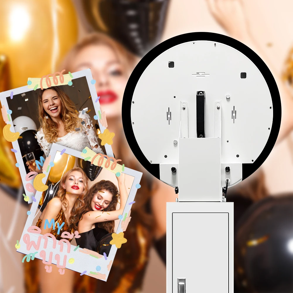 Portable iPad selfie photo booth LED iPad size 9.7 10.2 10.5 11 12.9 inch roaming handheld iPad photo booth machine