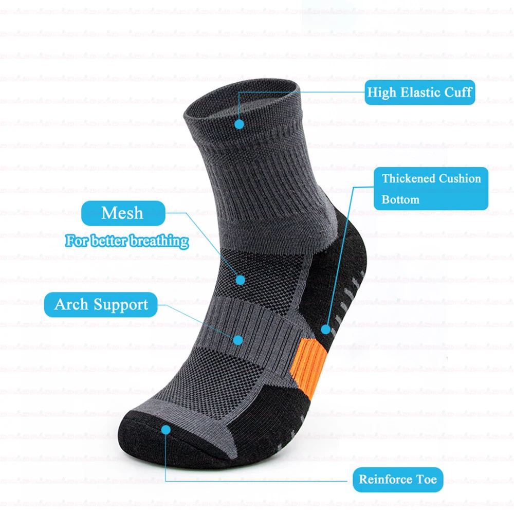 Zhongde Terry Cushion Chaussettes De Basket Custom Logo Men Crew Mid Ankle Thick Sport Active Running Basketball Socks
