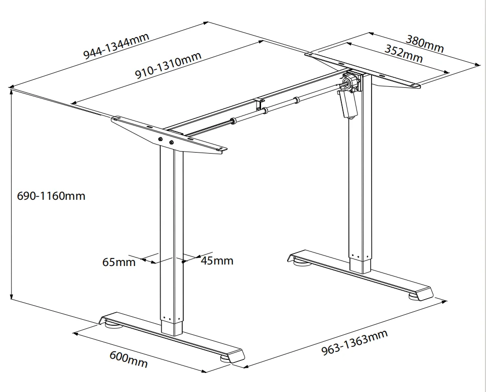 Best Selling ODM Single Motor 2 Stages Legs Electric Desk Height Flexible Adjust Stand-sit Table For Office and Home