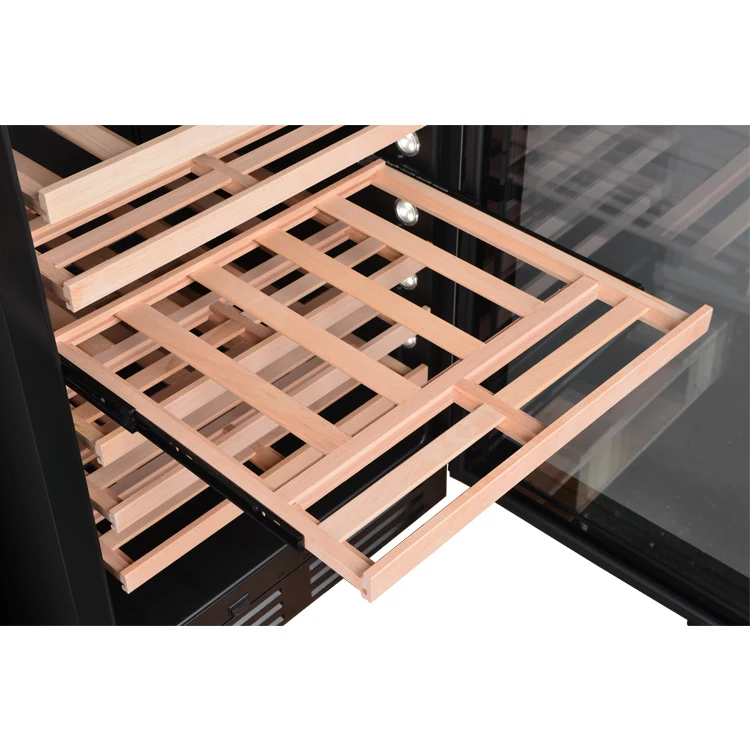 VI122DT 316L Dual Zone Compressor Wine Refrigerator Vino Champagne 110 Bottles Tall Commercial Wine Cellar For Red Wine