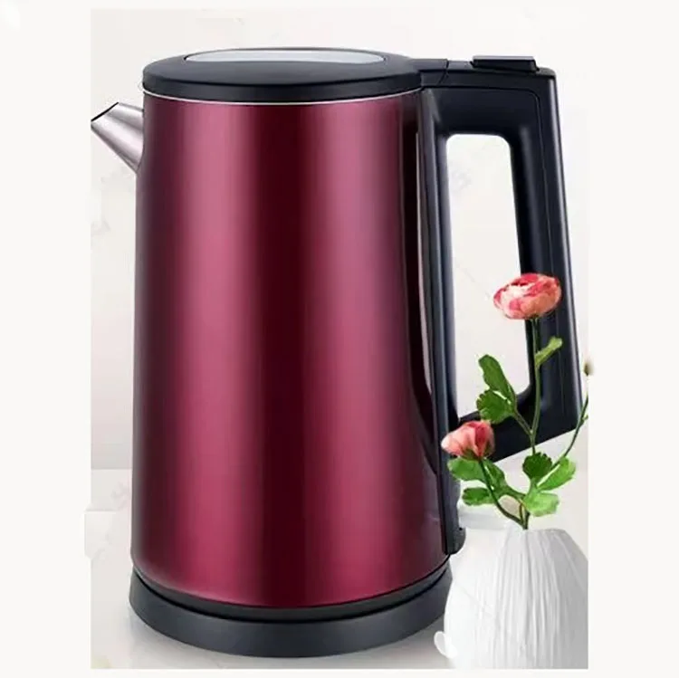 cheap home kitchen appliances electric water kettle Double Layer  Red Spray-paint electric cattle kettle 2.0L