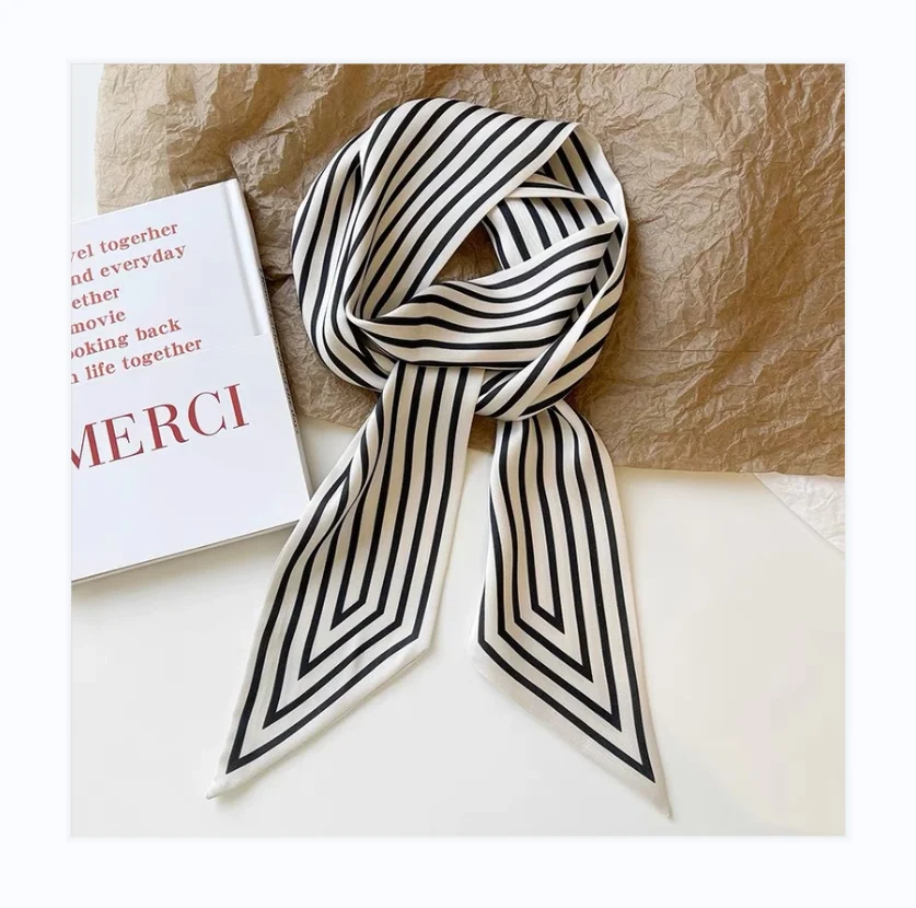 2022 High quality 23MM 100% pure silk scarves custom designer printing luxury real silk scarf