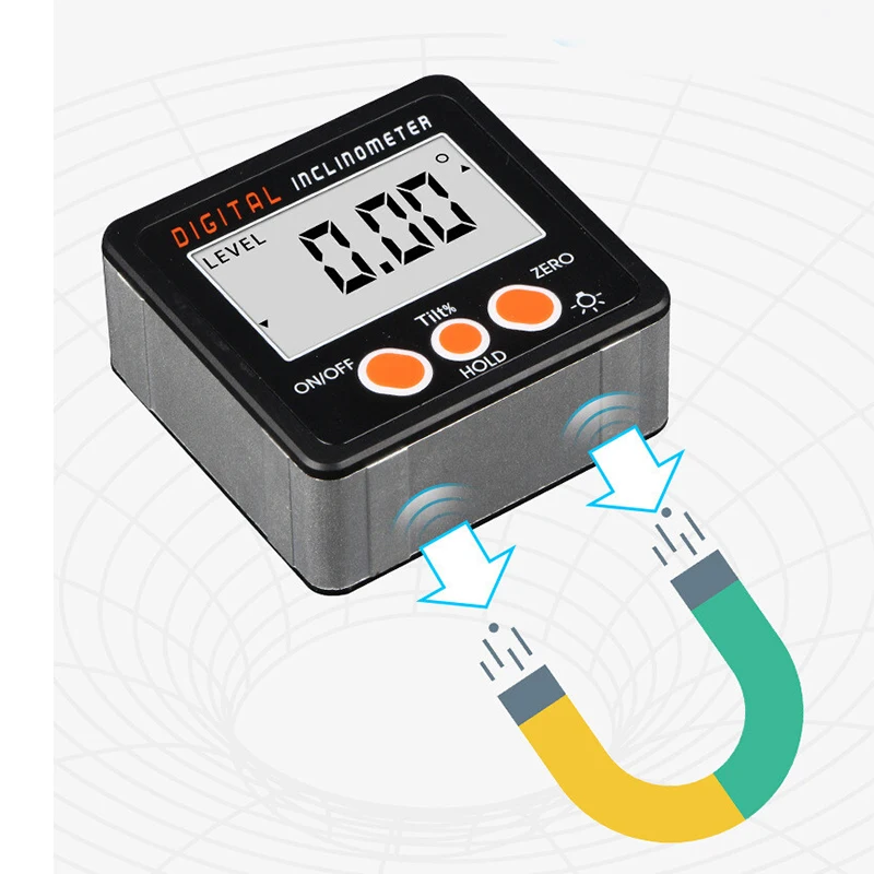 New Mini Digital Protractor Inclinometer Electronic Level Box Angle Gauge Meter Aluminum Alloy Magnetic Base Measuring Tools