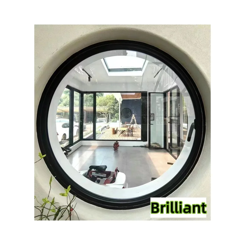 Hot Sell Double Glass Aluminum Frame Open Impact Resistance Hurricane Proof Round Circle Windows narrow rotating  window