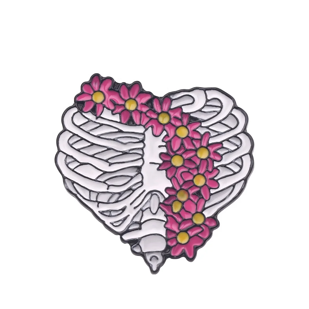 Medical Organ Enamel brooches Skeleton Rib Viscera Neurological Brain Intestin Tissue