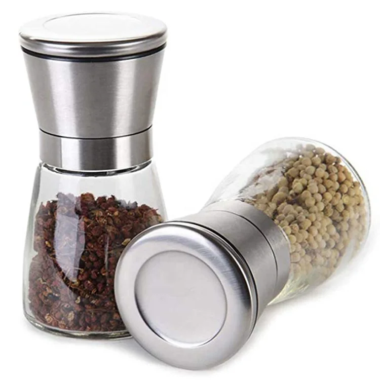New Mechanical 150ml Manual Pepper Grinder Customized 180ml Stainless Steel Pepper Mill Kits