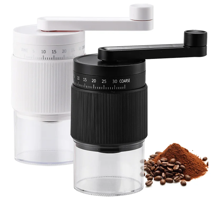 Smooth Grinding 25g Coffee Bean White Mills Conical Burr Manual Coffee Grinder With 30 Adjustable Settings