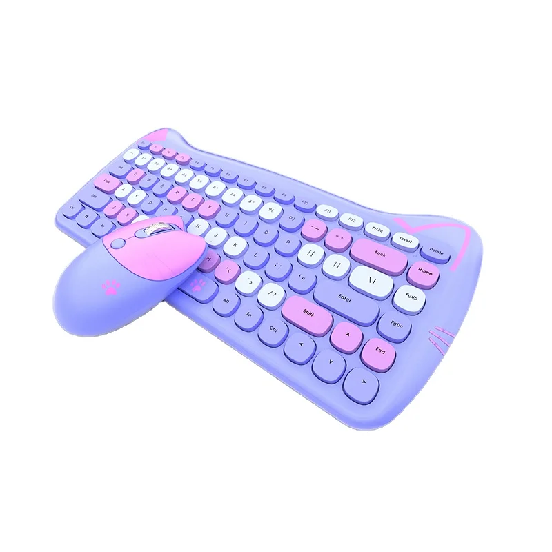 OEM factory directly sales SMK-668M3AG Colorful Wireless Keyboard  with Mixed Colorful keycaps and patent