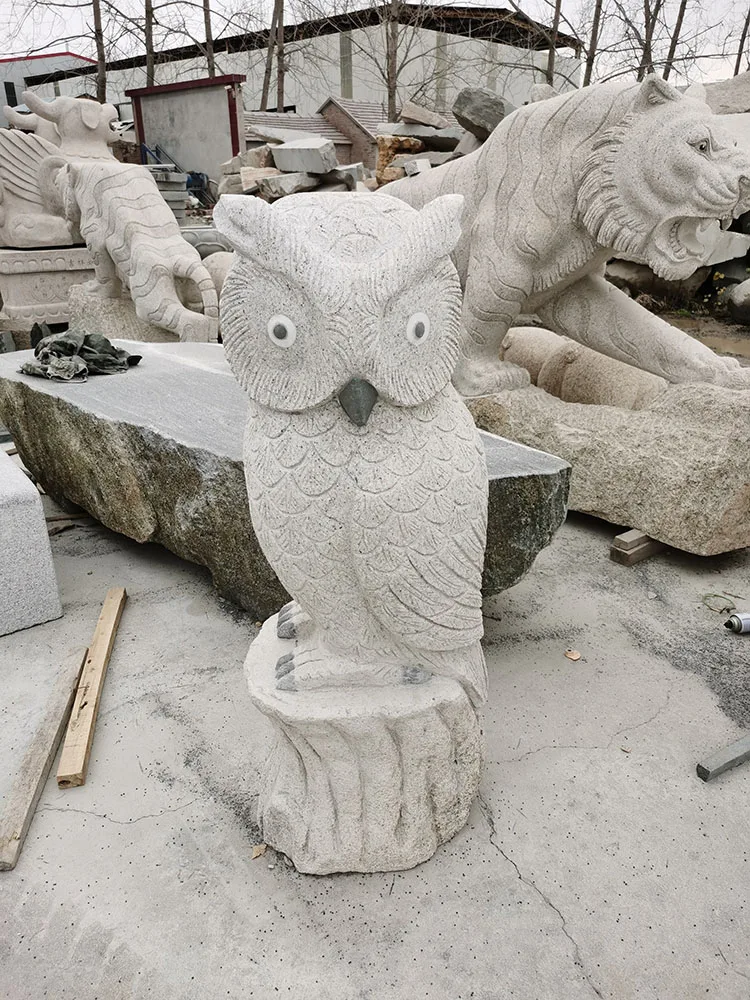 Hand-made JN-028 for garden and outdoor  courtyard decoration carving  owl stone