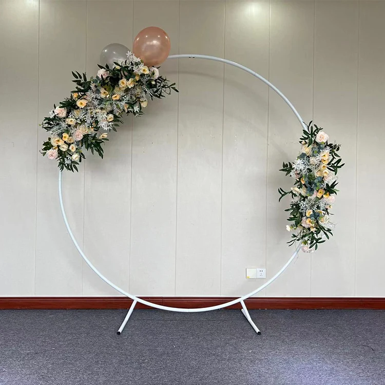 Event Backdrop Round Metal Arch Wedding Circle Gold Ballon Arch Stand Round Background