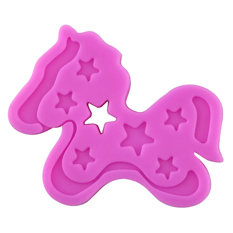 Silicone Teether Cartoon Animal BPA-Free Horse Teething Necklace Food Grade Baby Chew Toy Baby Teether