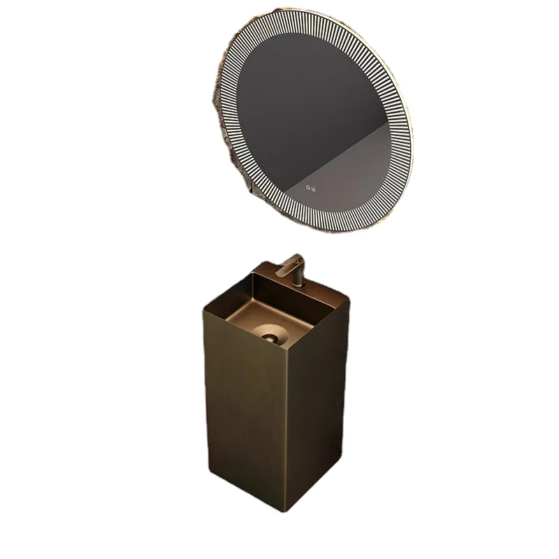 Vintage wash basin small courtyard villa balcony floor to ceiling  household integrated column