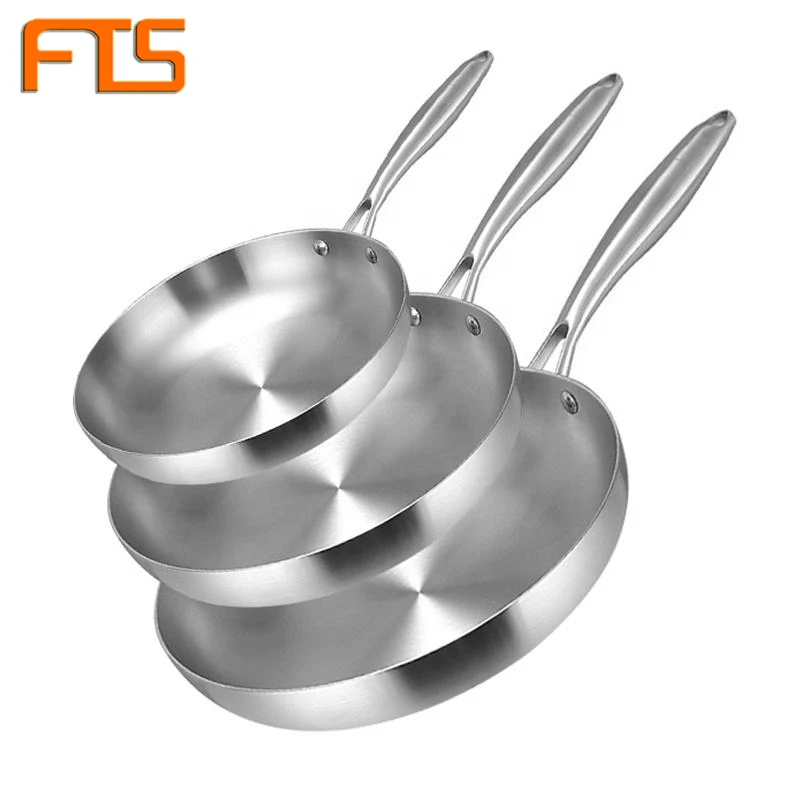 FTS fry pan 304 stainless steel multi cooking nonstick deep stir wholesale commercial non-stick kitchen wares korea frying pans