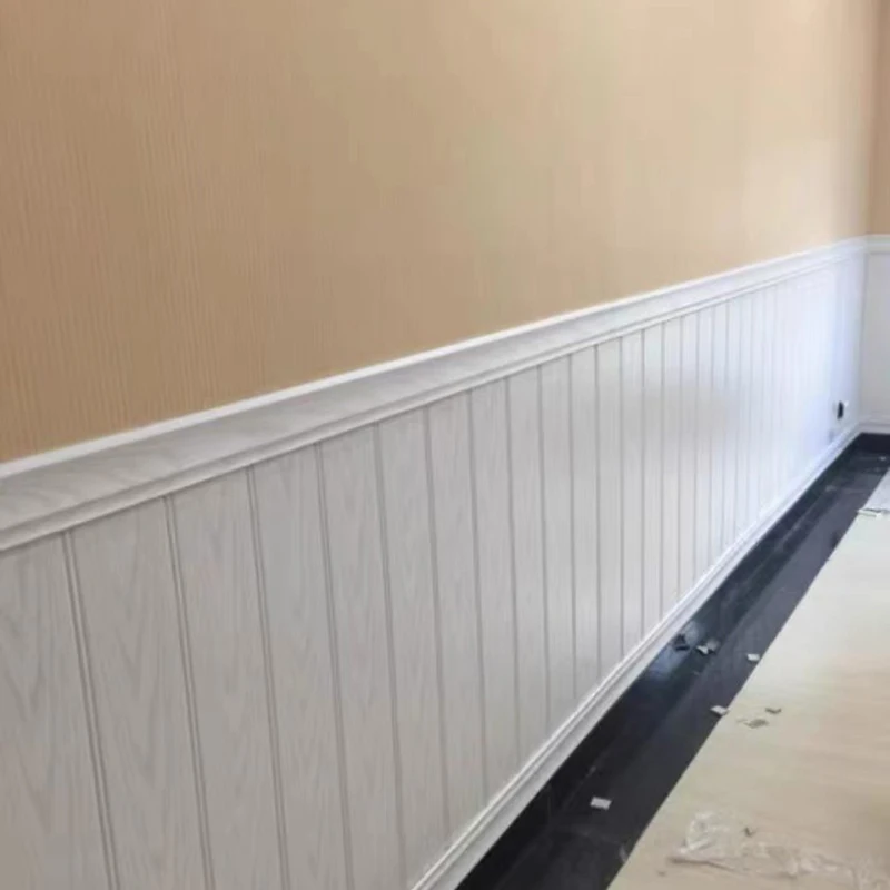 Modern 100 Pcs Piedra Bathroom Wood Grain Composite Fluted Pvc Wall Cladding Panel For Kitchen