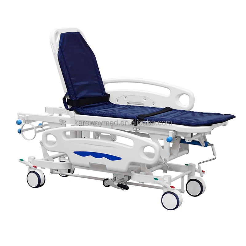 2 Sections Mechanical Crank Backrest Adjustable Manual medical Transfer Stretcher Bed