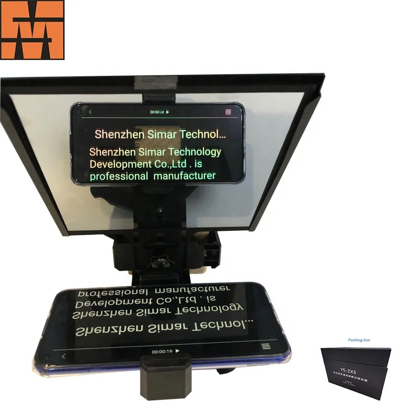 
NEW DESIGN 5 inch smartphone teleprompter for phone and DSLR camera dual shooting with remoter 