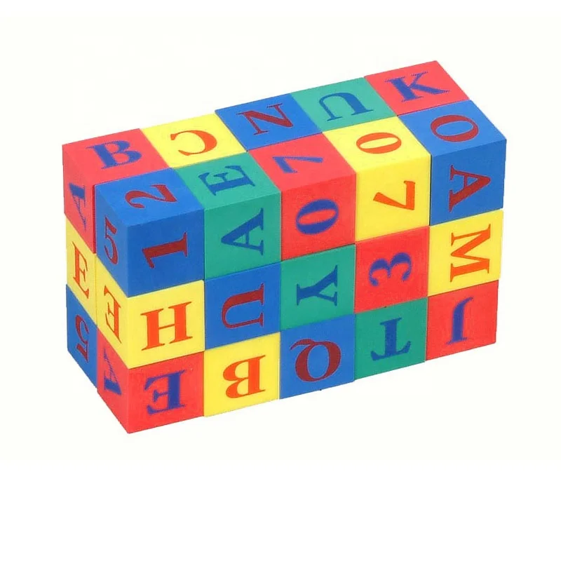 High Density Baby Bath Foam Toy,  EVA Foam Number Animal Alphabet Blocks EVA Foam Cube for Kids