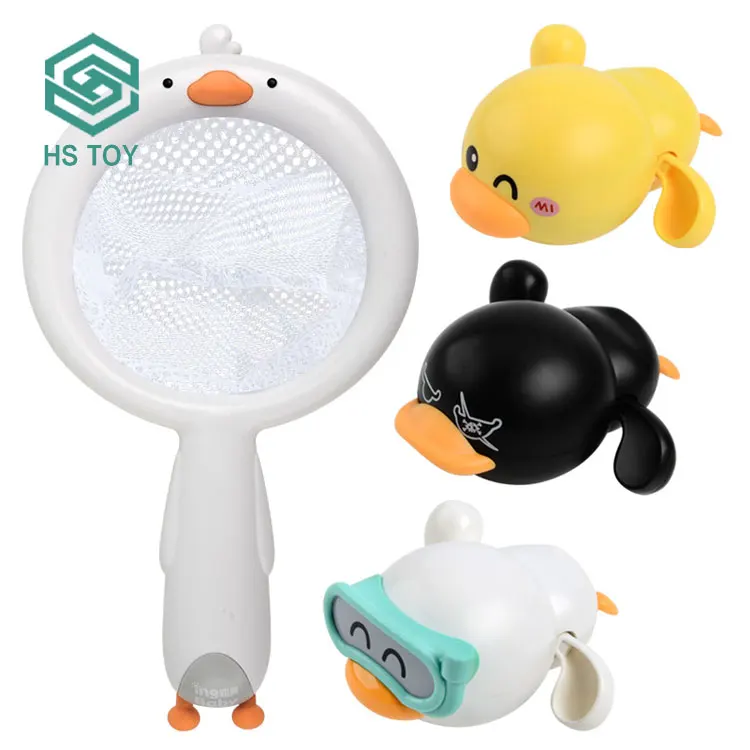 HS Swimming Baby Bath Animal Floating Wind Up Swimming Duck Clockwork Winding Toys For Toddler