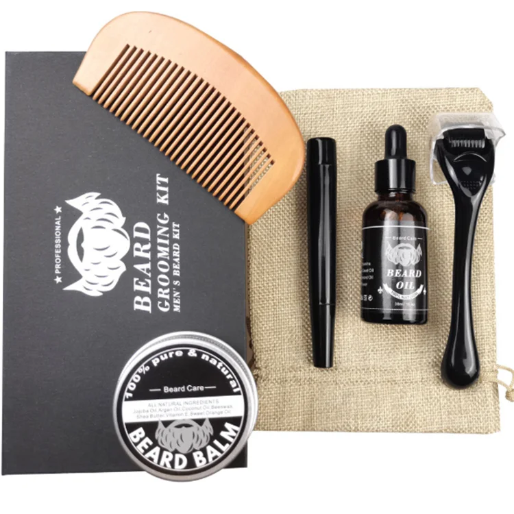 Beard Grooming Kit for Men All Natural Ingredient with Beard Roller Perfect Gifts for Dad & Husband Beard Growth Kit