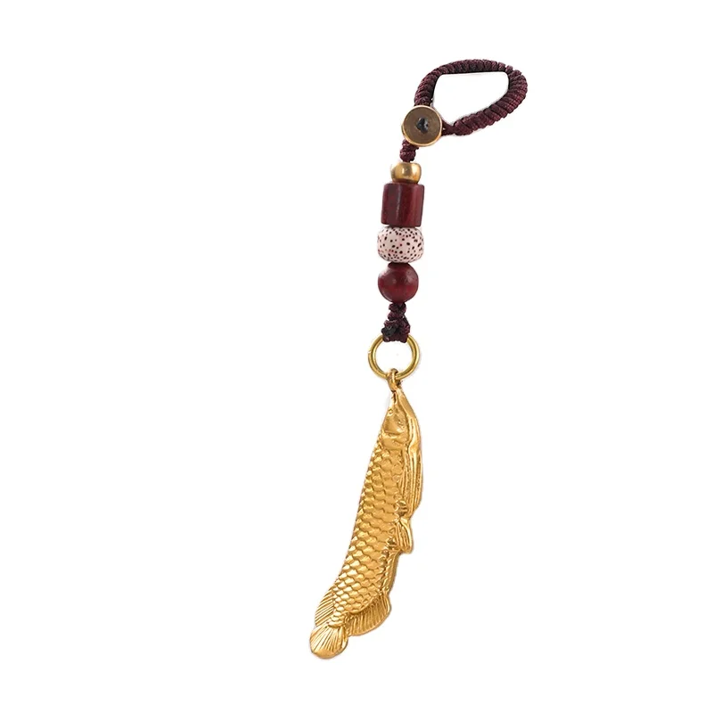Good luck koi key chain brass fortune fish carp more than every year pendant Koi pendant gold jade pendant