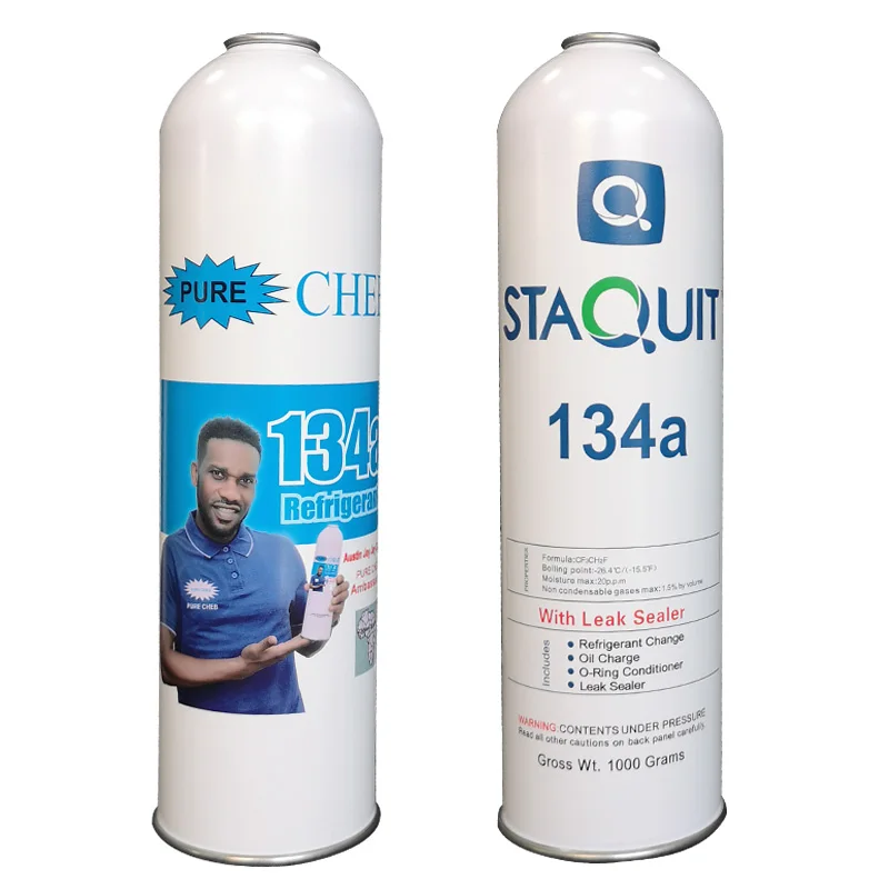 Refrigerant Hydrocarboon Gas R134a Empty Metal Aerosol Spray Cans With threaded Valve