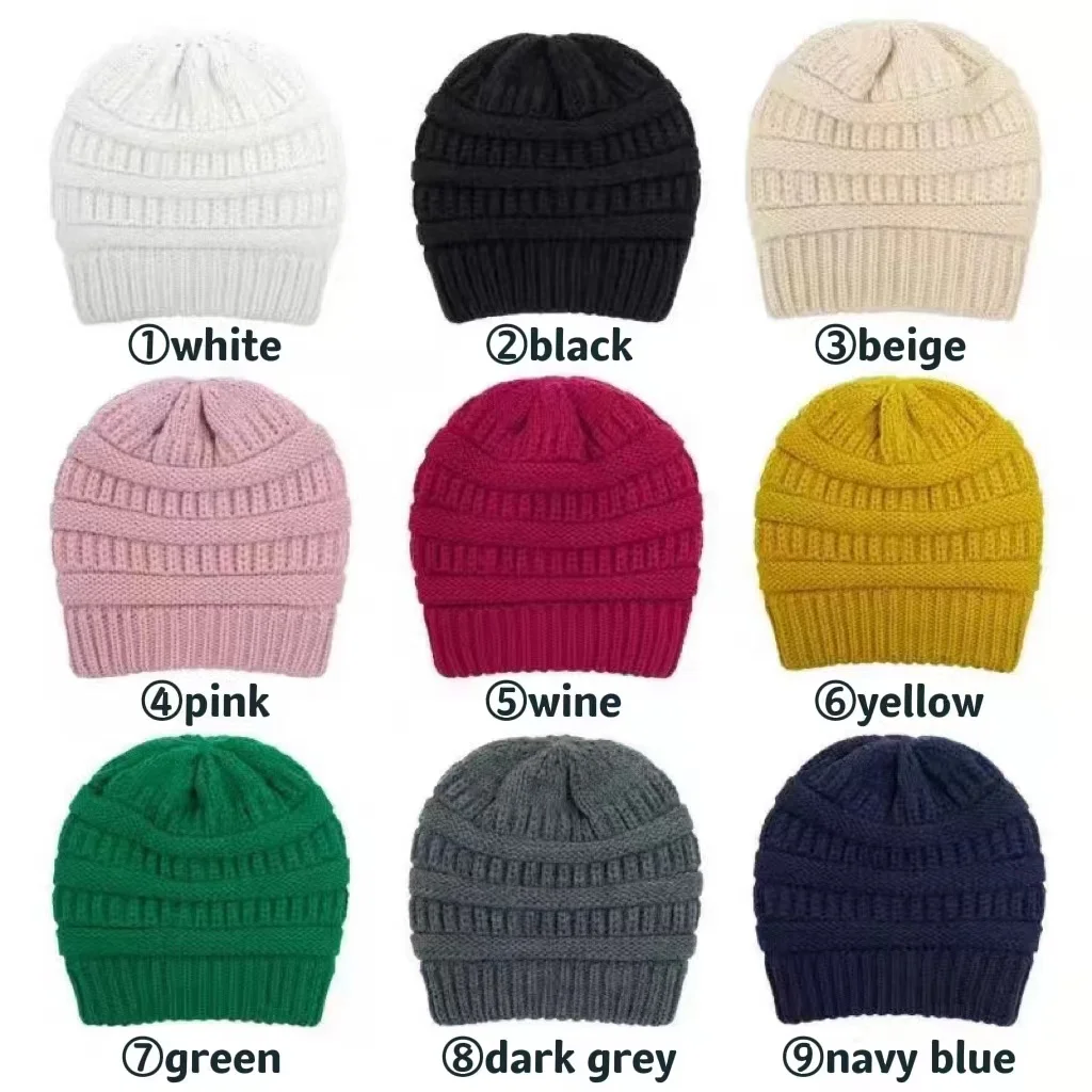 Custom winter stretchy satin lined skull knit hats winter warm beanie hat for men and women