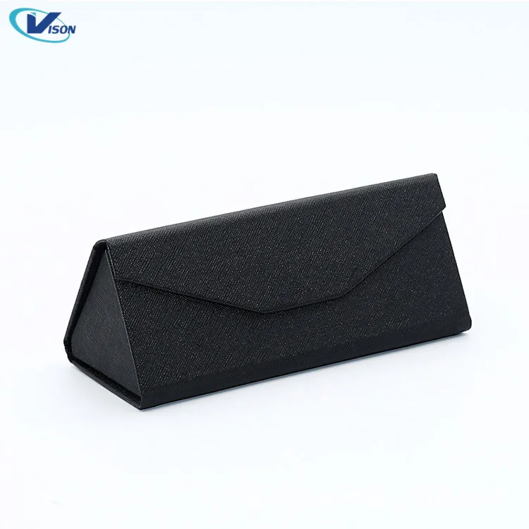 High Quality Sunglasses Box Triangle Handmade Folding Kraft Paper Glasses Case
