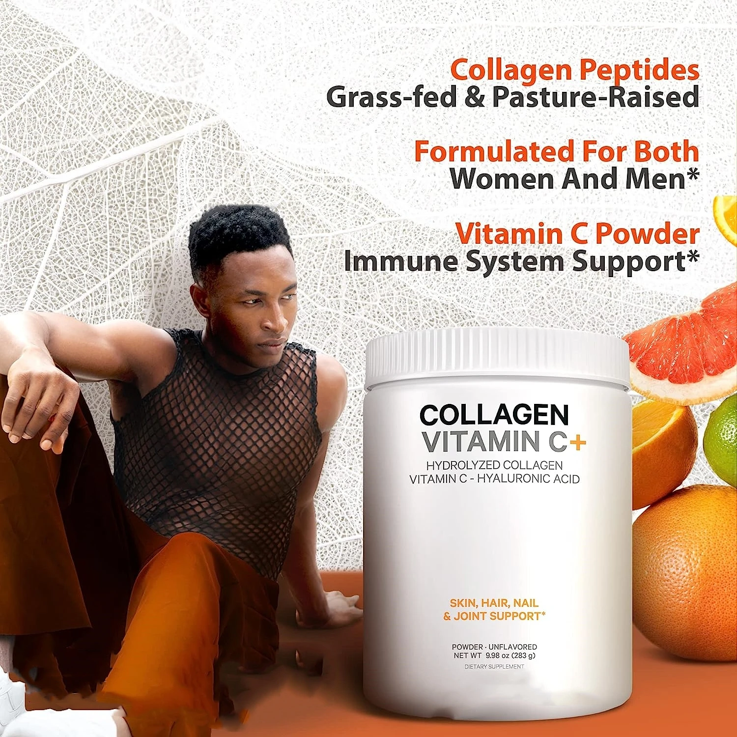 Multi Collagen Protein Powder Hydrolyzed (Type I II III V X) Grass-Fed All-in-One Super Bone Broth + Collagen Peptides