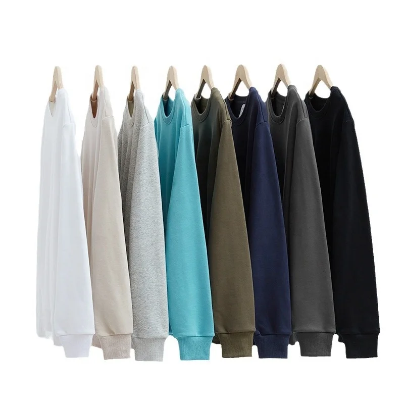 custom blank sweatshirt cotton 400 gsm long sleeve crew neck sweatshirt oversized thick crewneck sweatshirt for men