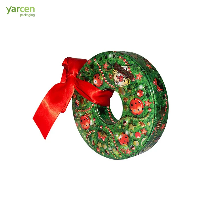 Manufacturers Custom Ring Shape Food Packaging Tin Box Donut Pastry Tin Box Personalized Tin Box