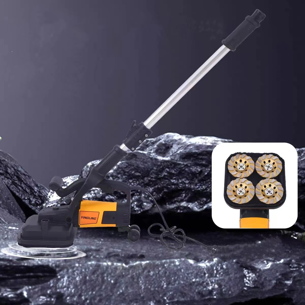 New Design Small Handheld Four-head Concrete Floor Grinder Wood Sanding Machine