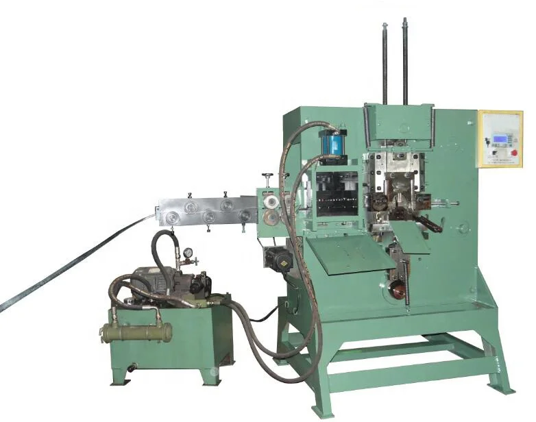 Automatic hose clamp making machine with punching hole