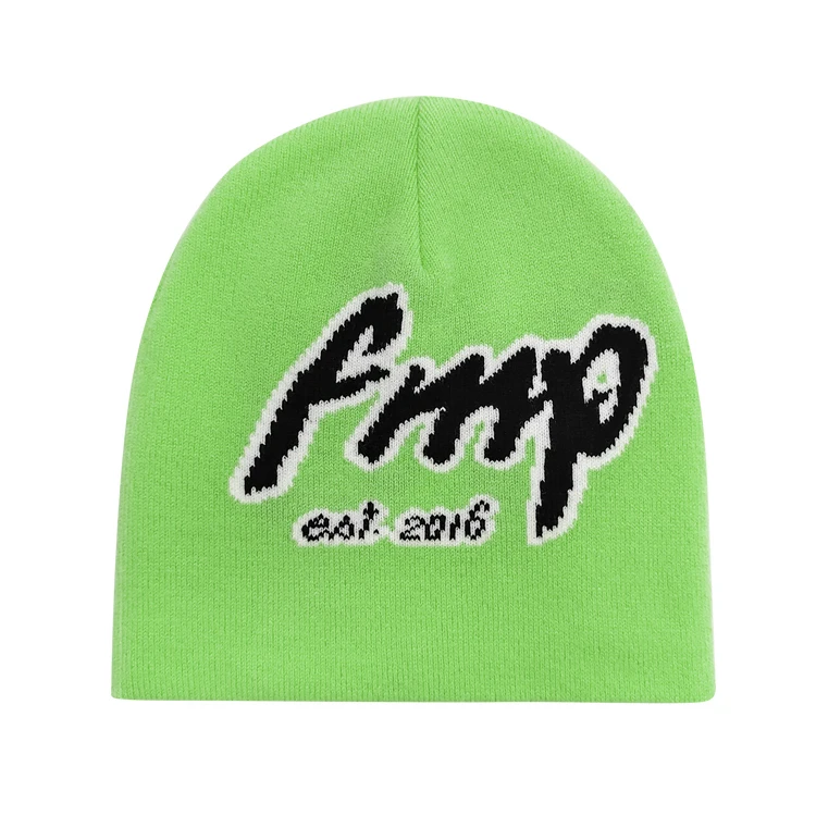 Пользовательская акриловая Мужская Женская жаккардовая вязаная зимняя дизайнерская шапка бини
