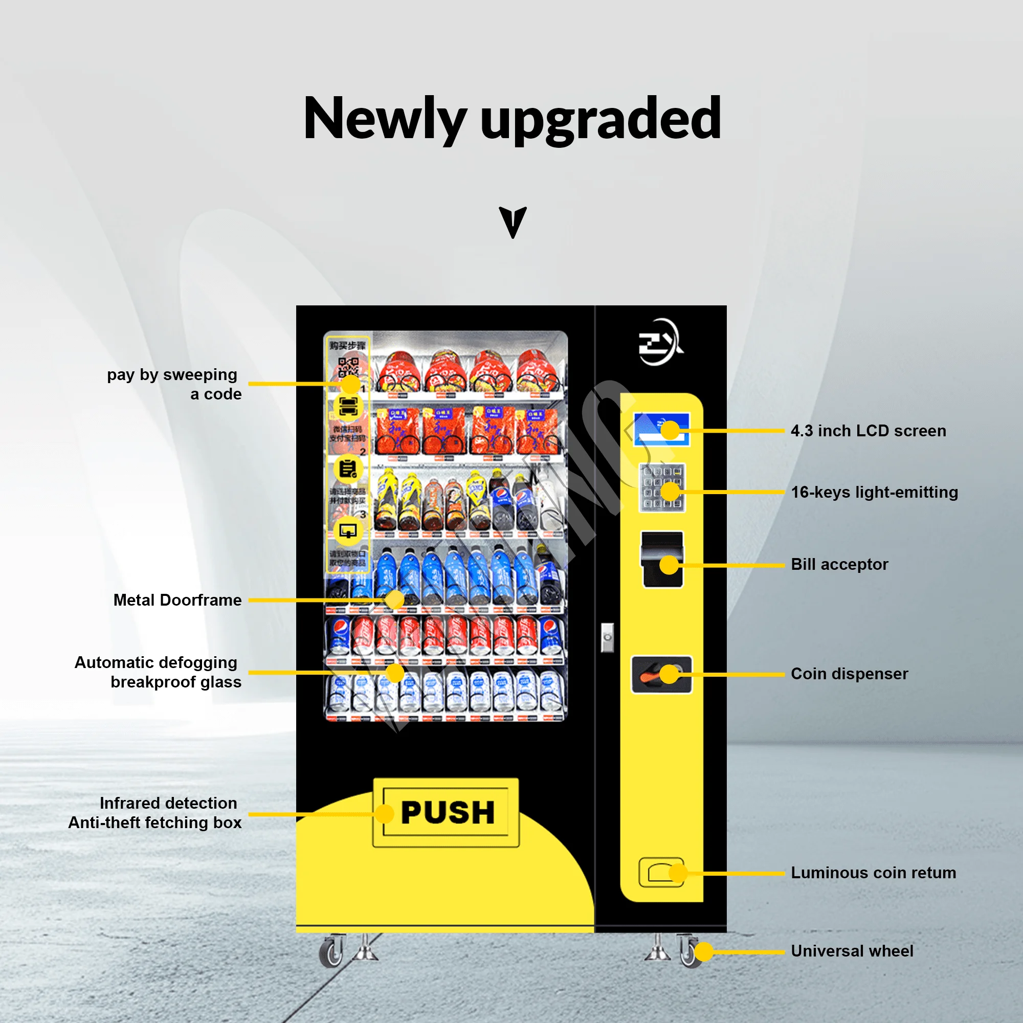 ZXvending 24 Hours Self Auto Service Combo Snack And Beverage Vending Machine