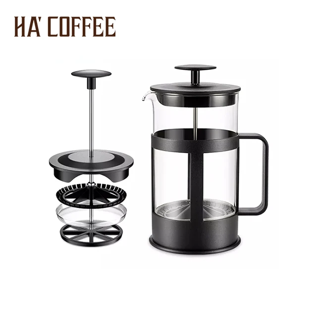 Customized 350/600ml Wholesale Custom Heat Resistant Portable Manual French Press Coffee Maker Prensa Francesa With Plunger