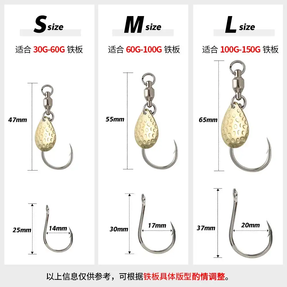 Jigging pro S M L Single Hook With Spoon For Metal Jig Assist Hook Jigging Sharp High Carbon Steel Fishing Hooks