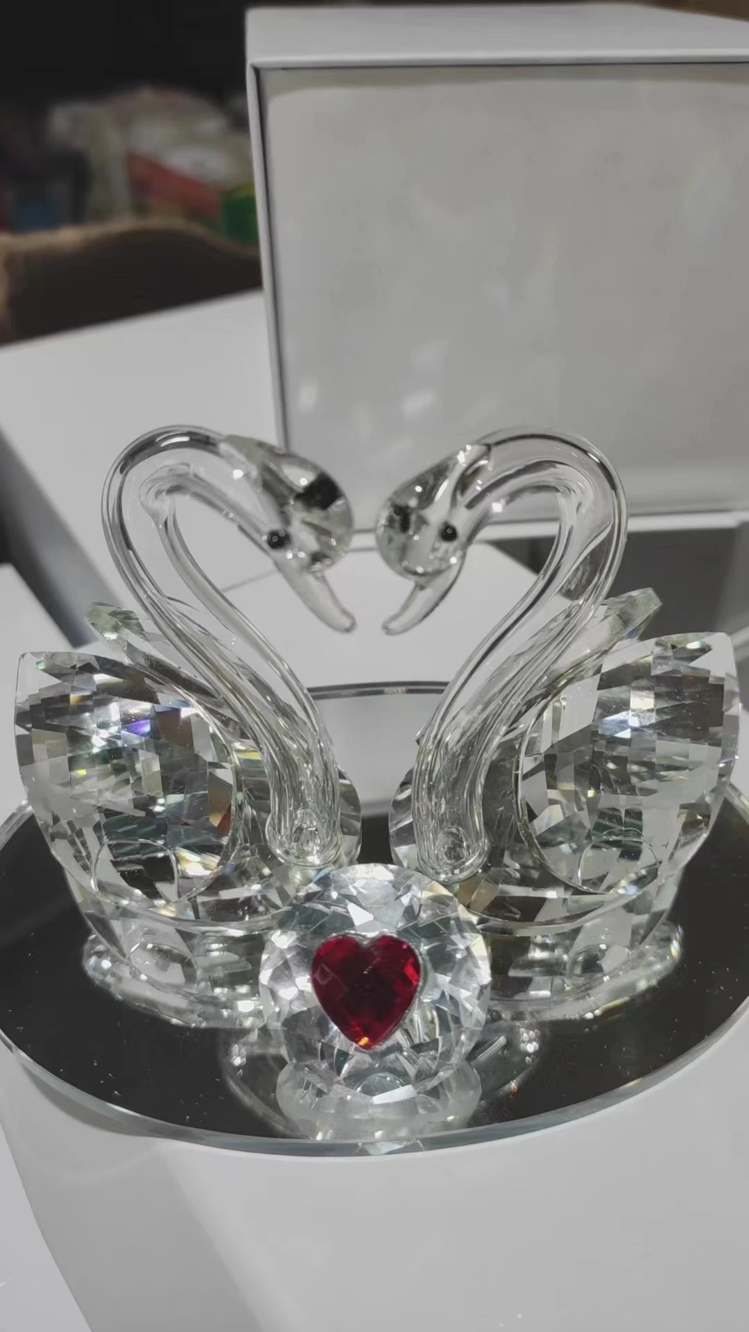 Personal Customization Swan Elegant Crystal Glass Swan For Wedding Giveaway Gifts