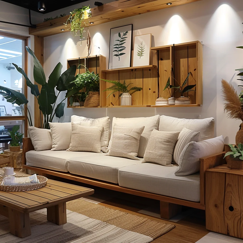 Modern Chinese Style Modular Sofa Set Wood Furniture for Living Room and Hotel Stylish House Furniture
