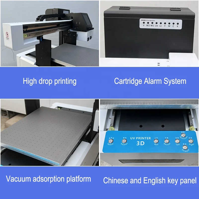 Small Size 4050 Flatbed LED A2 UV Printer for Phone Case Glass Bottle Pen PVC Acrylic Ceramic Metal UV Effect Printing Machine