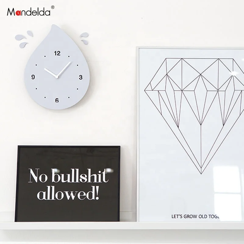 Mandelda Modern 3d Stock Wall Clocks For Home Decor, Minimalist Simple Drop Wall Watch For Cute Clocks Kids Western Clocks Art