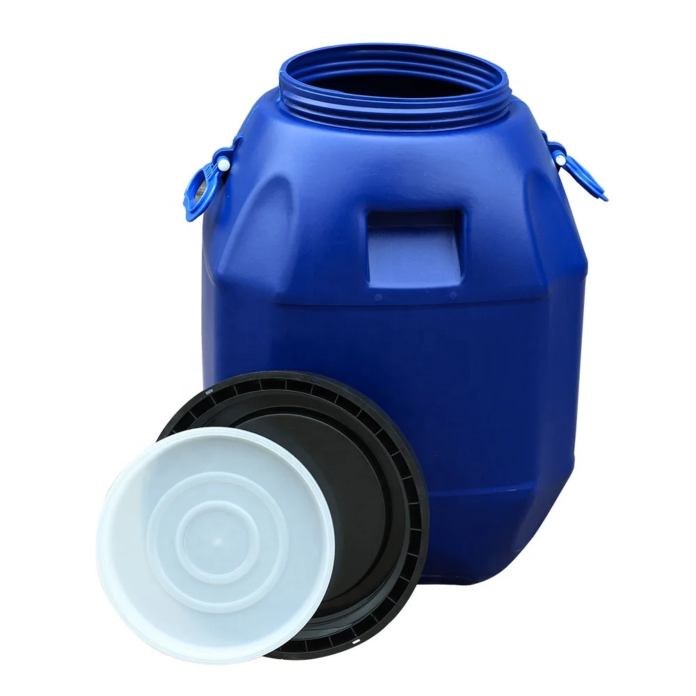  Пластмассовое ведро 50л с открытой крышкой и ручкой 50 кг барабан HDPE для химических