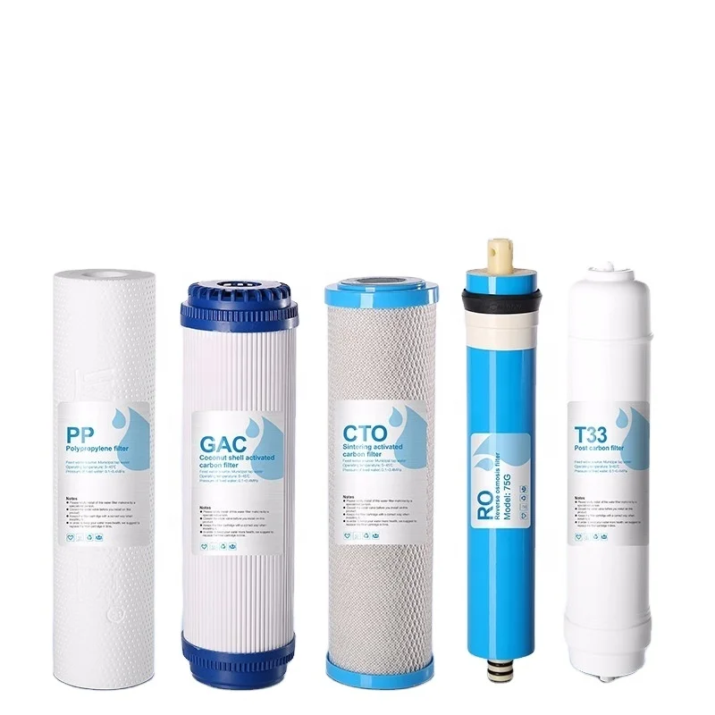 Manufacturer Water filter RO Water Filter Parts RO parts RO pump PP GAC CTO 75GRO membrane T33 filter