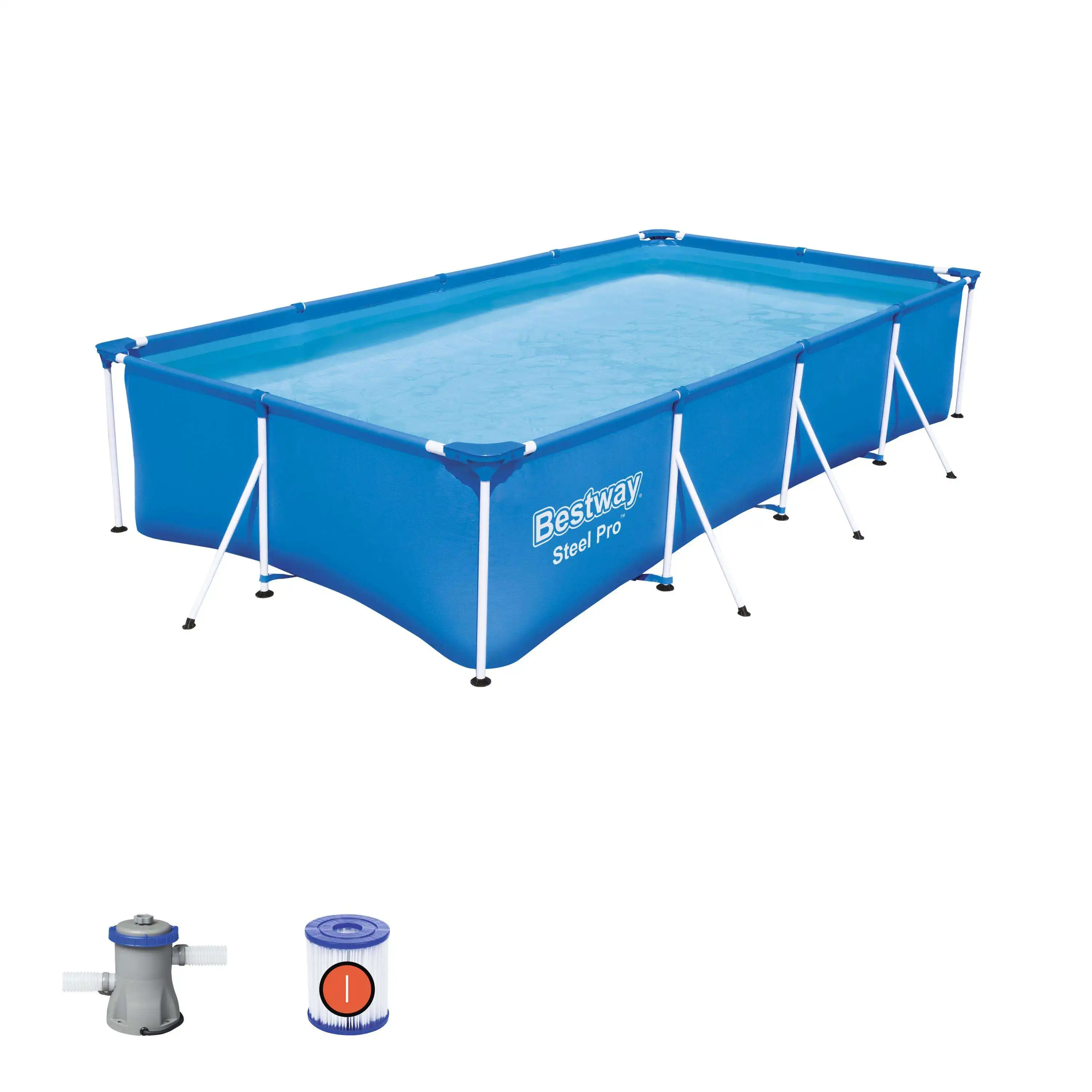 bestway big size plastic swimming pool 56424 with filter pump size 400*211*81cm l with best price