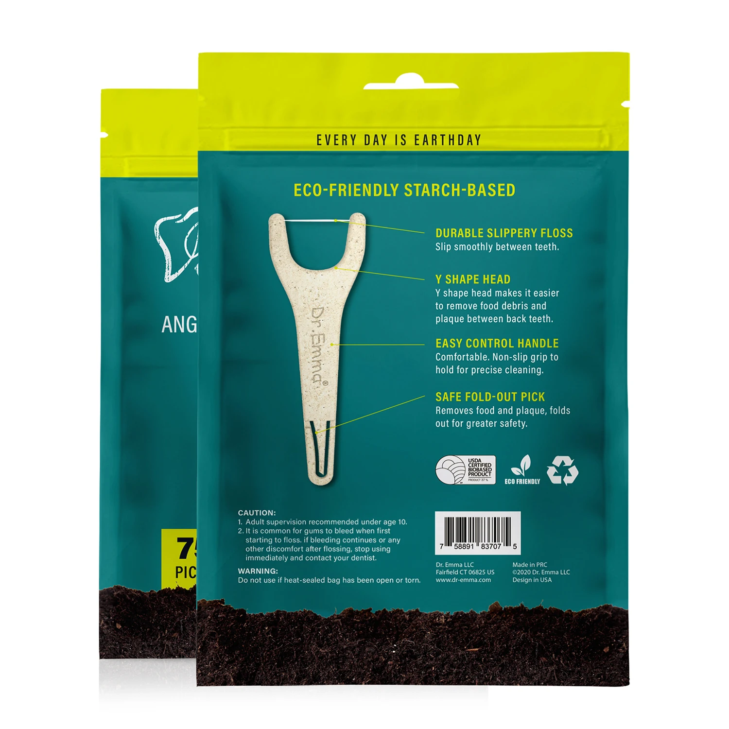 Eco Friendly Y Shape Toothpicks Mint Dental Picks Food Grade Handle Floss Sticks Dental Floss Picks