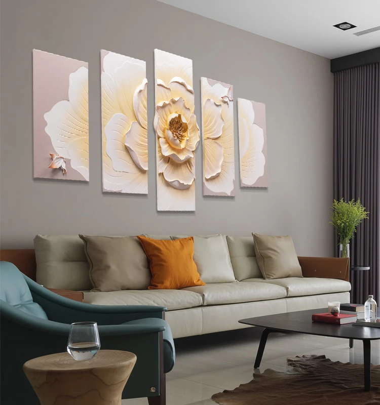 2021 NEW 3D flower painting resin painting  home wall decor paintings for living room wall interior wall flower