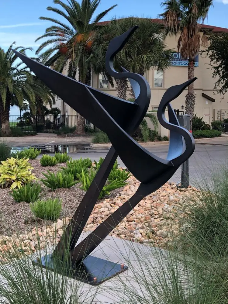Municipality contemporary sculpture stainless steel metal art animal statue bird abstract garden sculpture for outdoor
